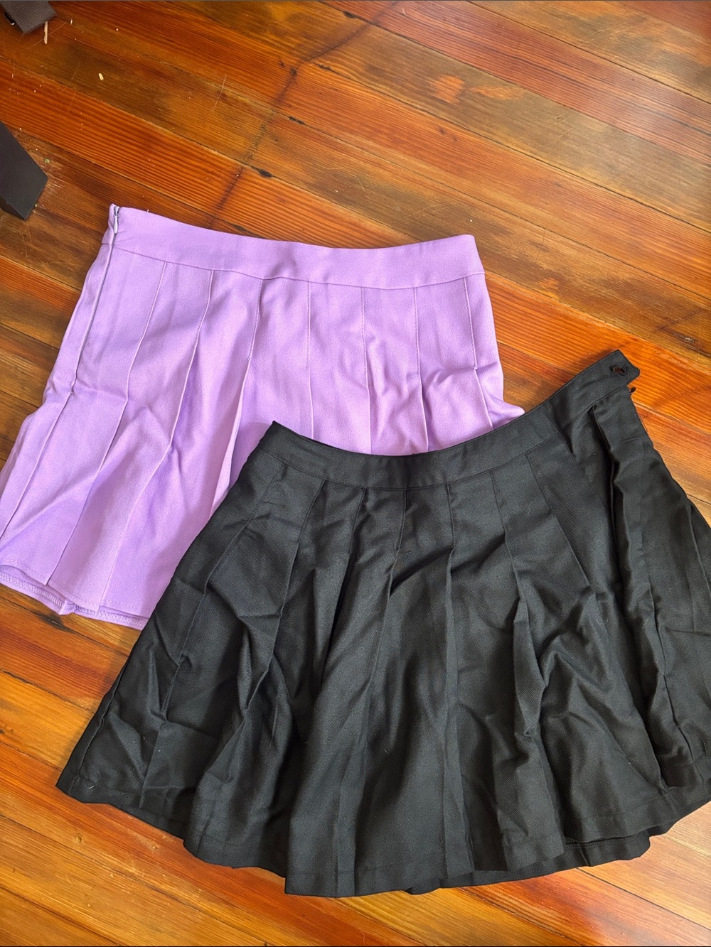 Forever 21 Lavender and Black Pleated Mini Skirts